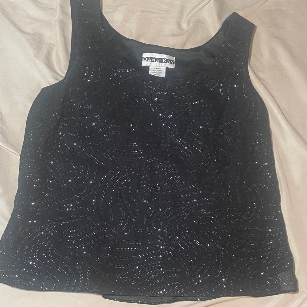 Dana Kay Black Sequin Blouse